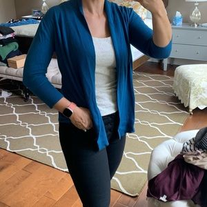 Royal Blue Cardigan with Laser Cut Detail